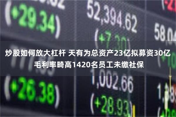 炒股如何放大杠杆 天有为总资产23亿拟募资30亿 毛利率畸高1420名员工未缴社保