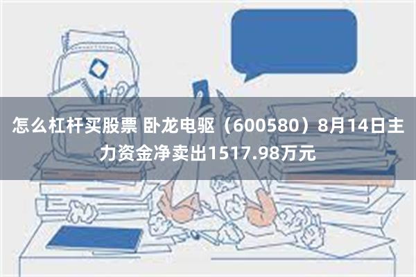 怎么杠杆买股票 卧龙电驱（600580）8月14日主力资金净