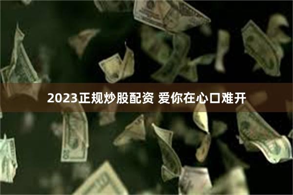 2023正规炒股配资 爱你在心口难开